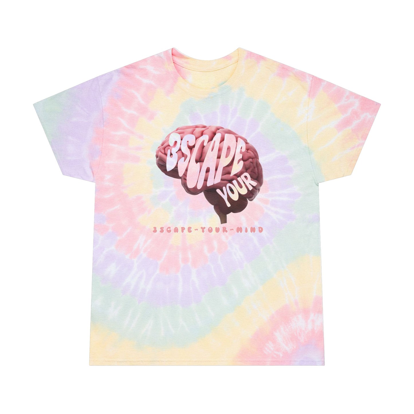 Faded Pink 3D Brain Tie Dye Tee
