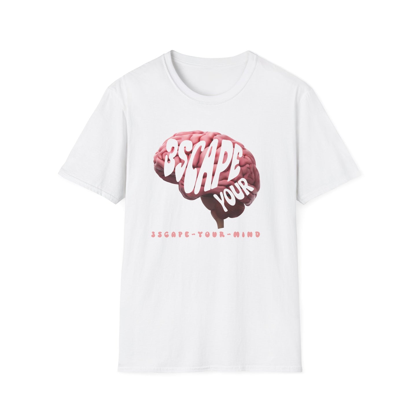 Pink 3D Brain Unisex T-Shirt