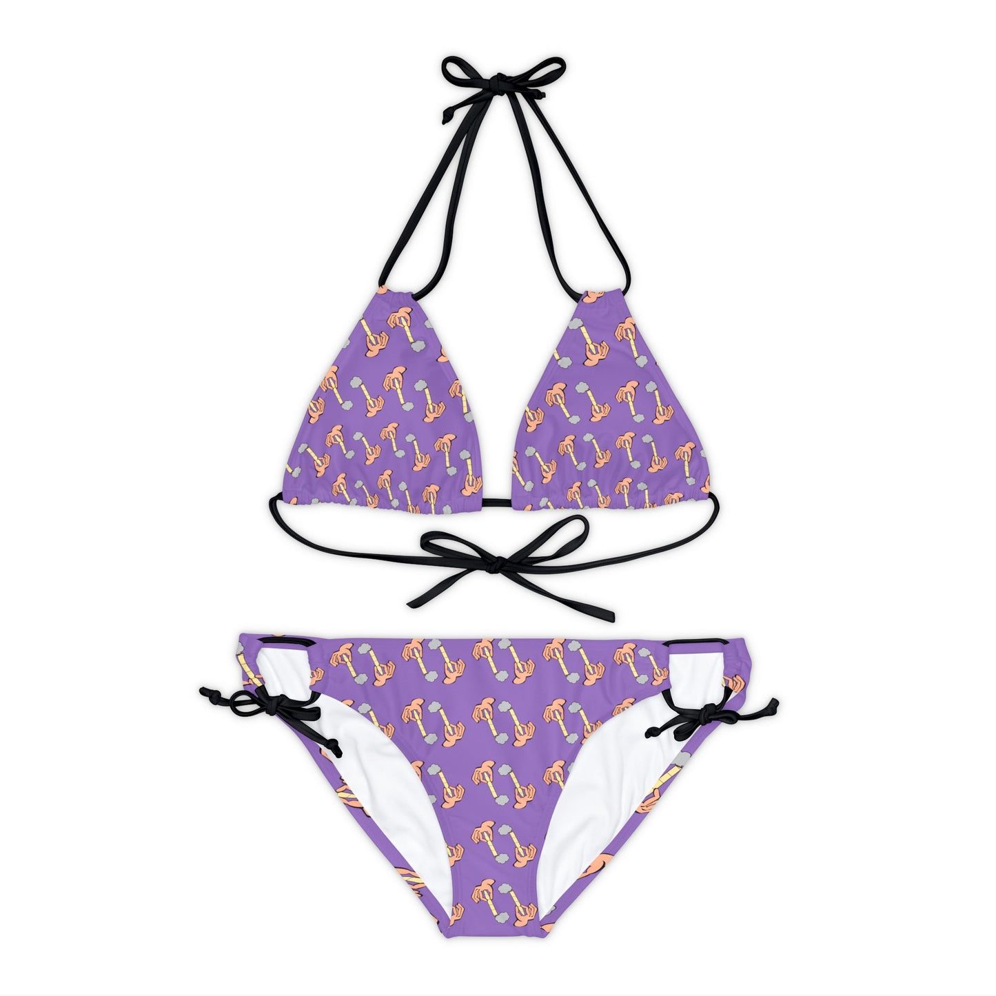 Purple Hand Of Joint 2 Piece Tie Up Swimsuit