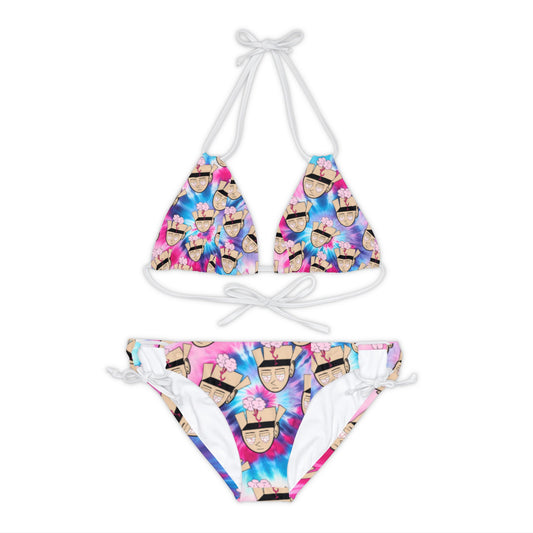 Tye Dye Mind Escaped 2 Piece Tie Up Swimsuit