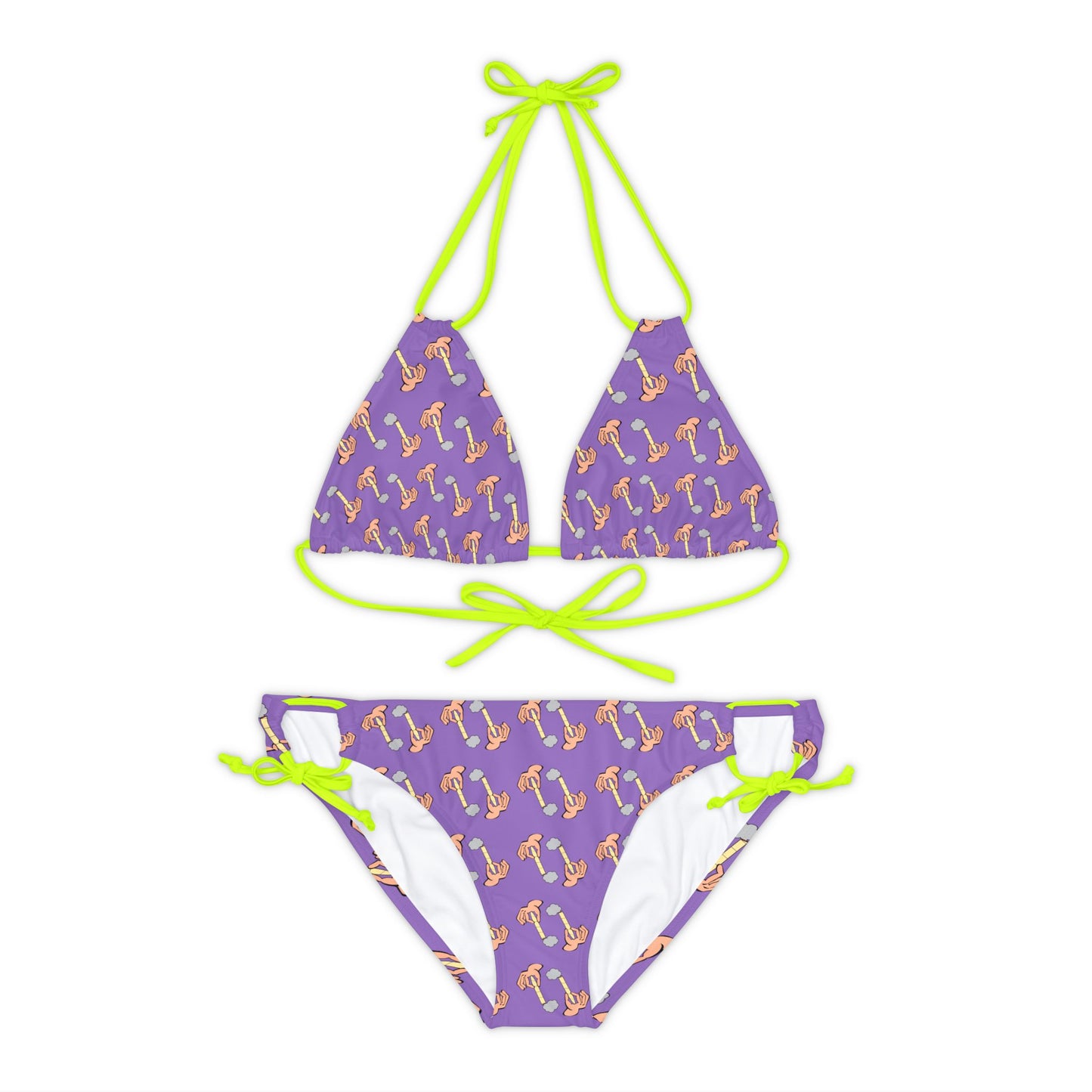 Purple Hand Of Joint 2 Piece Tie Up Swimsuit