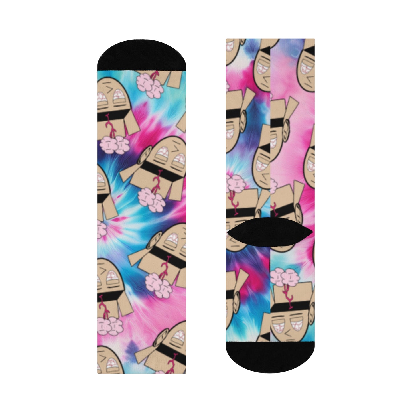 Blue Pink Tye Dye Escaped Mind Socks