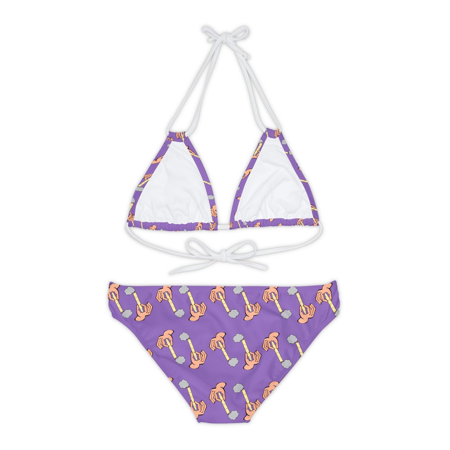 Purple Hand Of Joint 2 Piece Tie Up Swimsuit