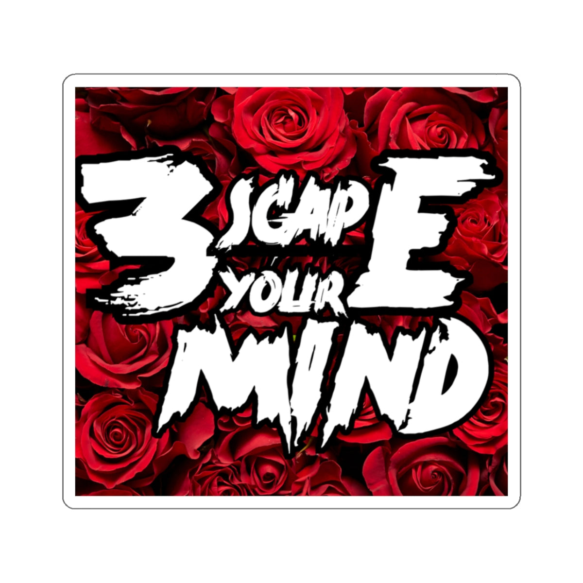 3scape Your Mind Red Roses Kiss-Cut Sticker