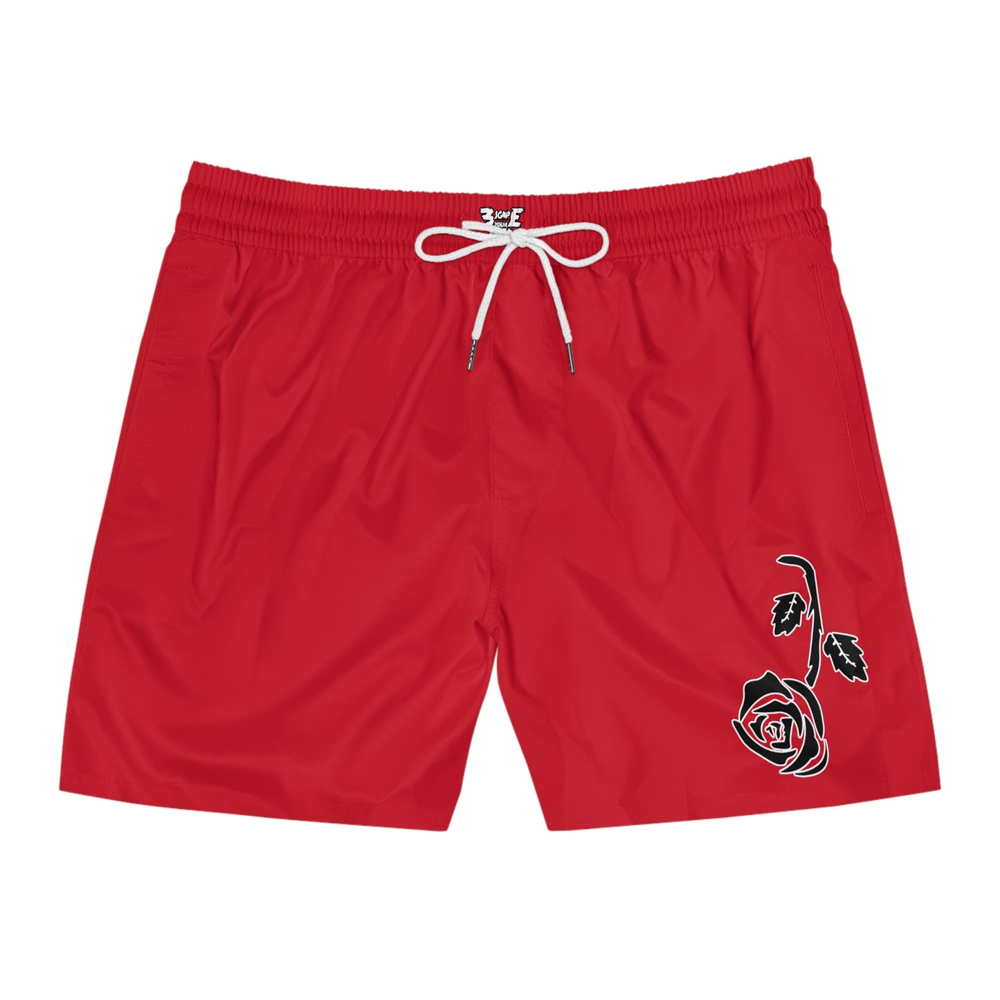 Red Falling Rose Swim Shorts