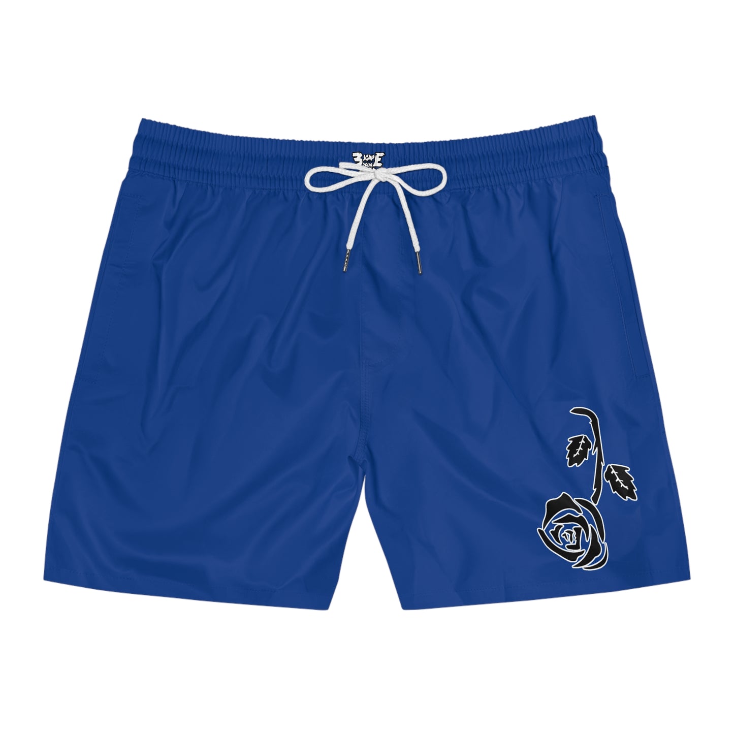 Blue Falling Rose Swim Shorts