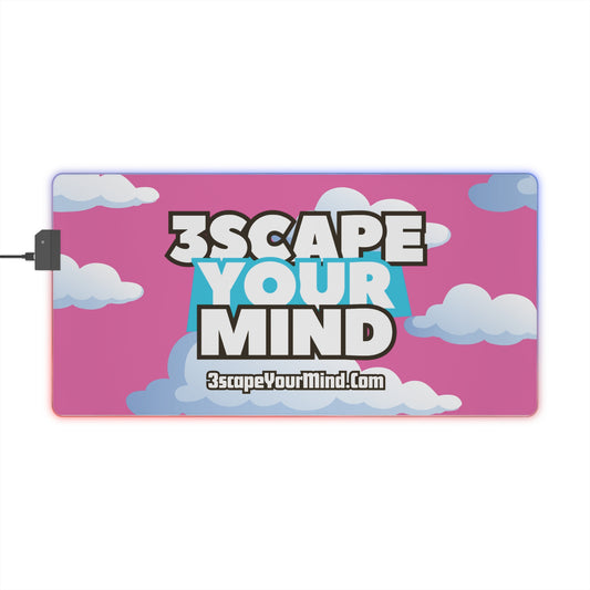 LED Pink Blue Clouds 3YM Mouse Pad