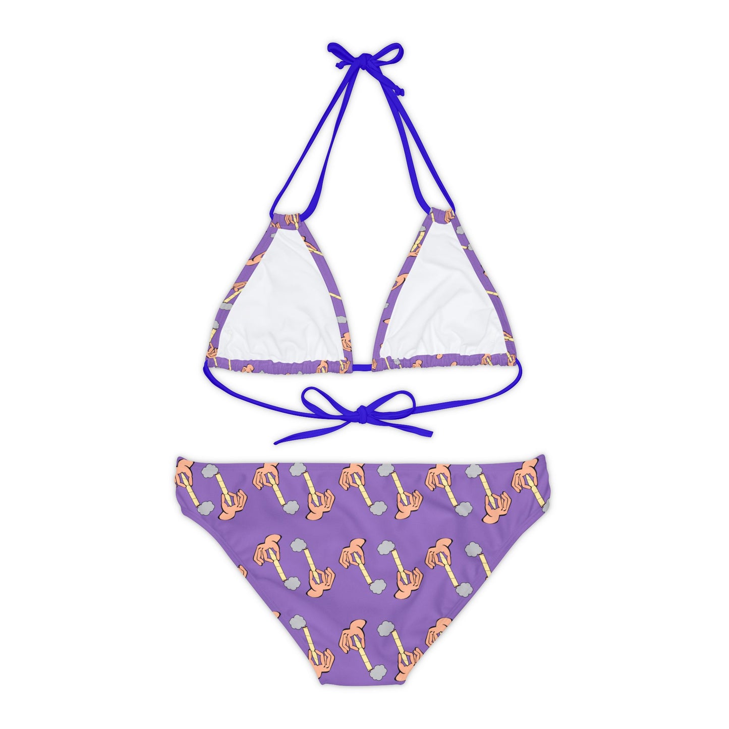 Purple Hand Of Joint 2 Piece Tie Up Swimsuit