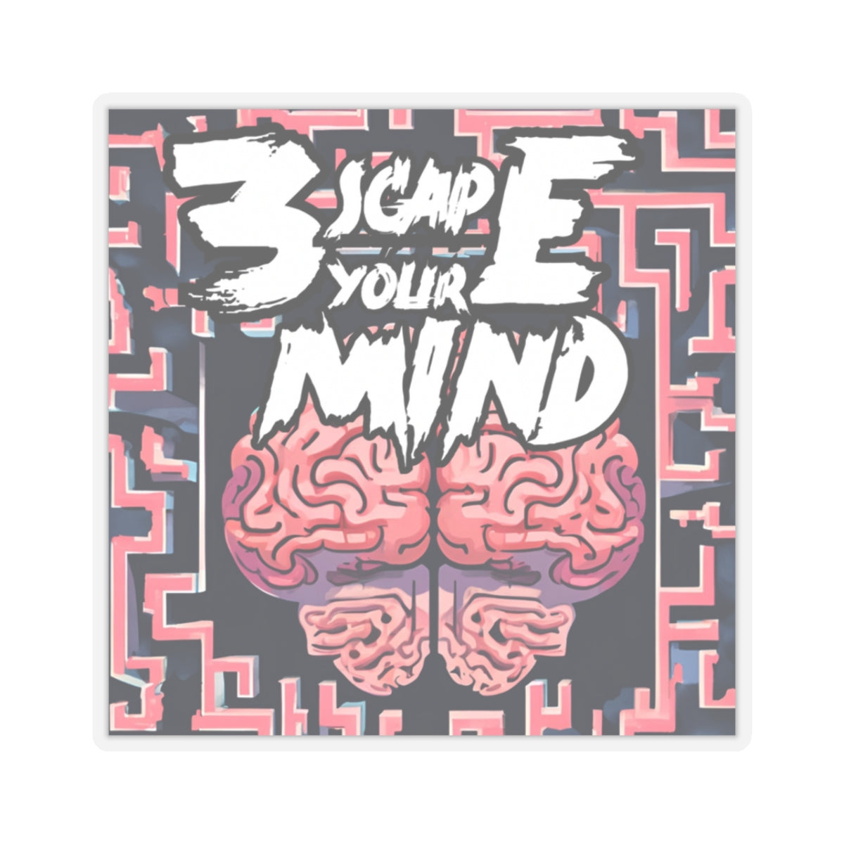 Brain Is A Maze Kiss-Cut Sticker