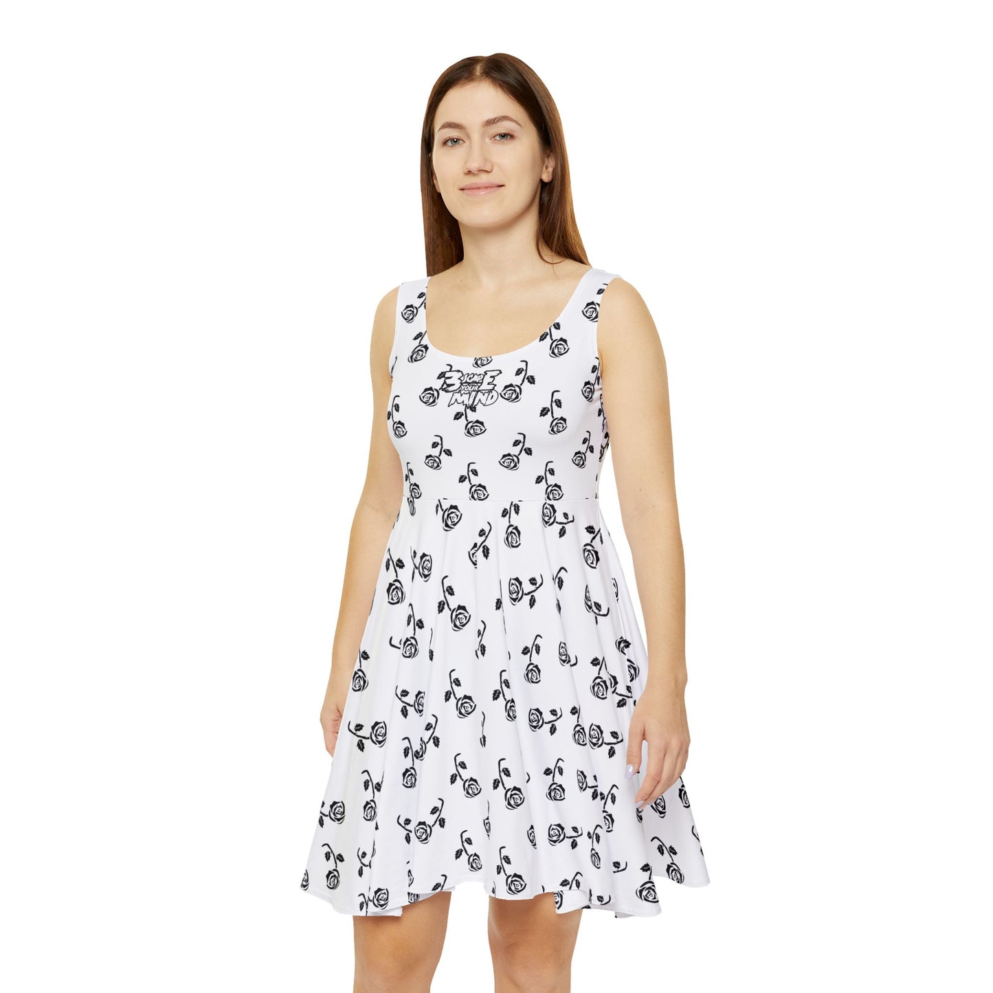 White Roses Falling Women's Dress