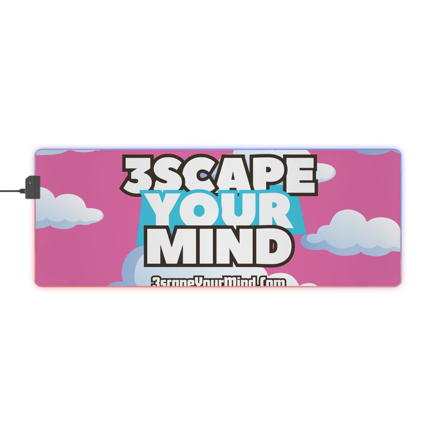 LED Pink Blue Clouds 3YM Mouse Pad