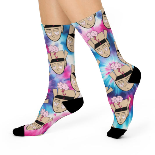 Blue Pink Tye Dye Escaped Mind Socks