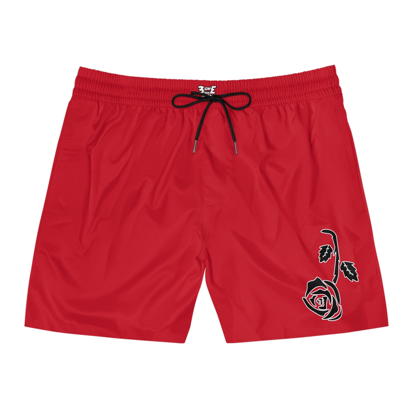 Red Falling Rose Swim Shorts