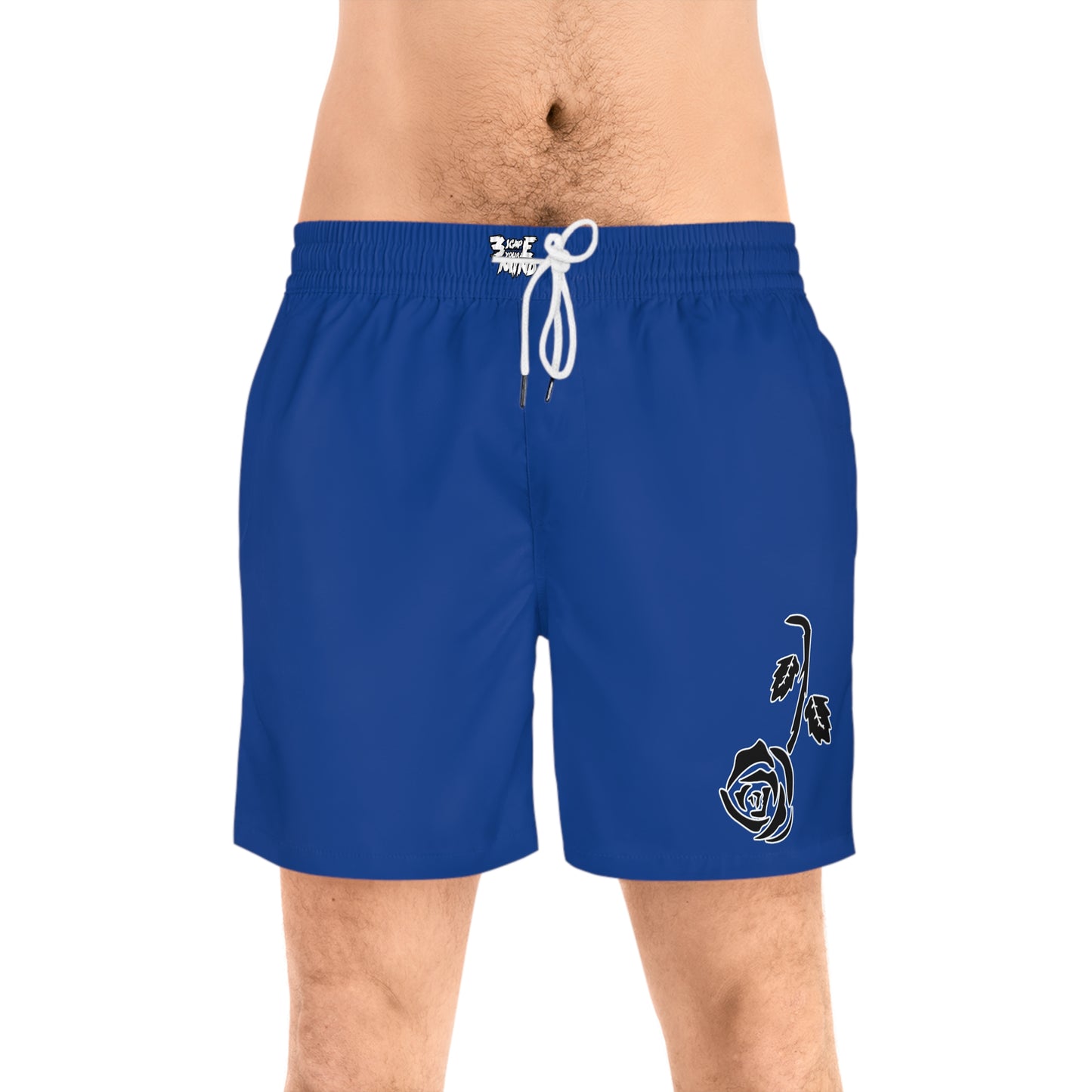 Blue Falling Rose Swim Shorts