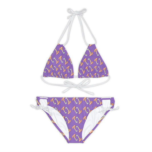 Purple Hand Of Joint 2 Piece Tie Up Swimsuit