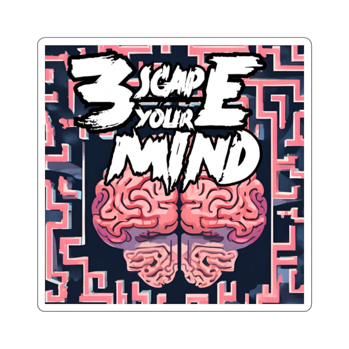 Brain Is A Maze Kiss-Cut Sticker