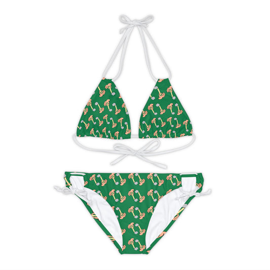 Green Hand Of Joint 2 Piece Tie Up Swimsuit