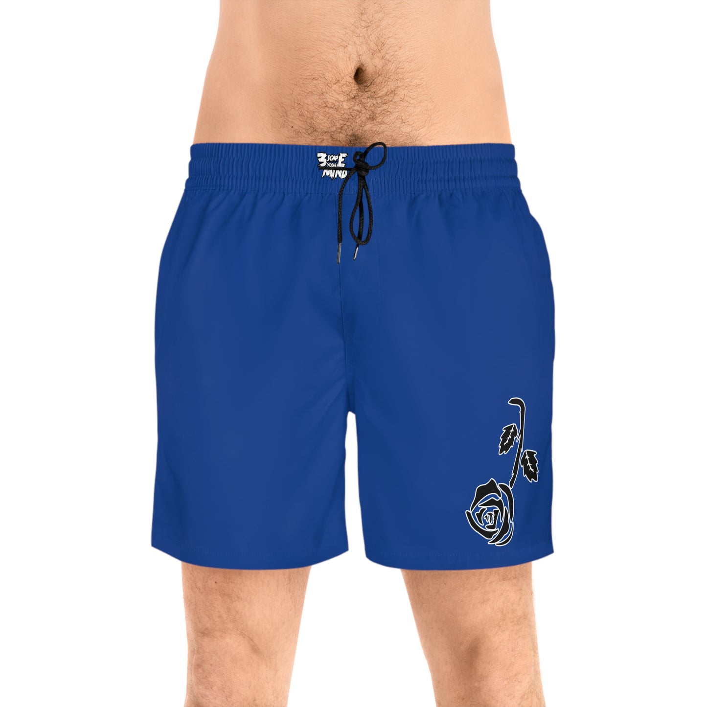 Blue Falling Rose Swim Shorts