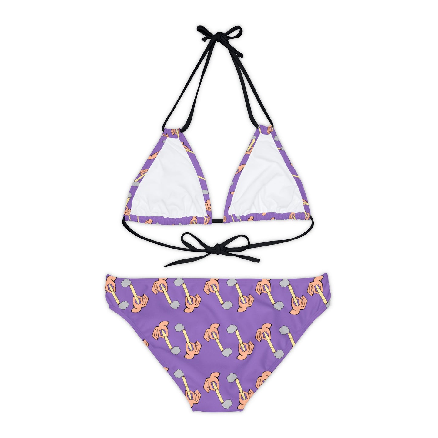 Purple Hand Of Joint 2 Piece Tie Up Swimsuit