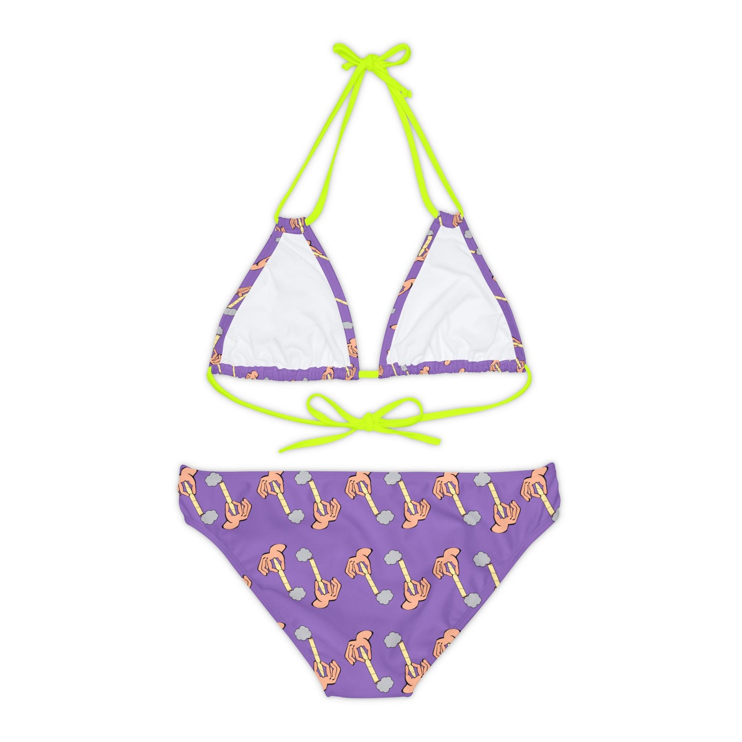 Purple Hand Of Joint 2 Piece Tie Up Swimsuit