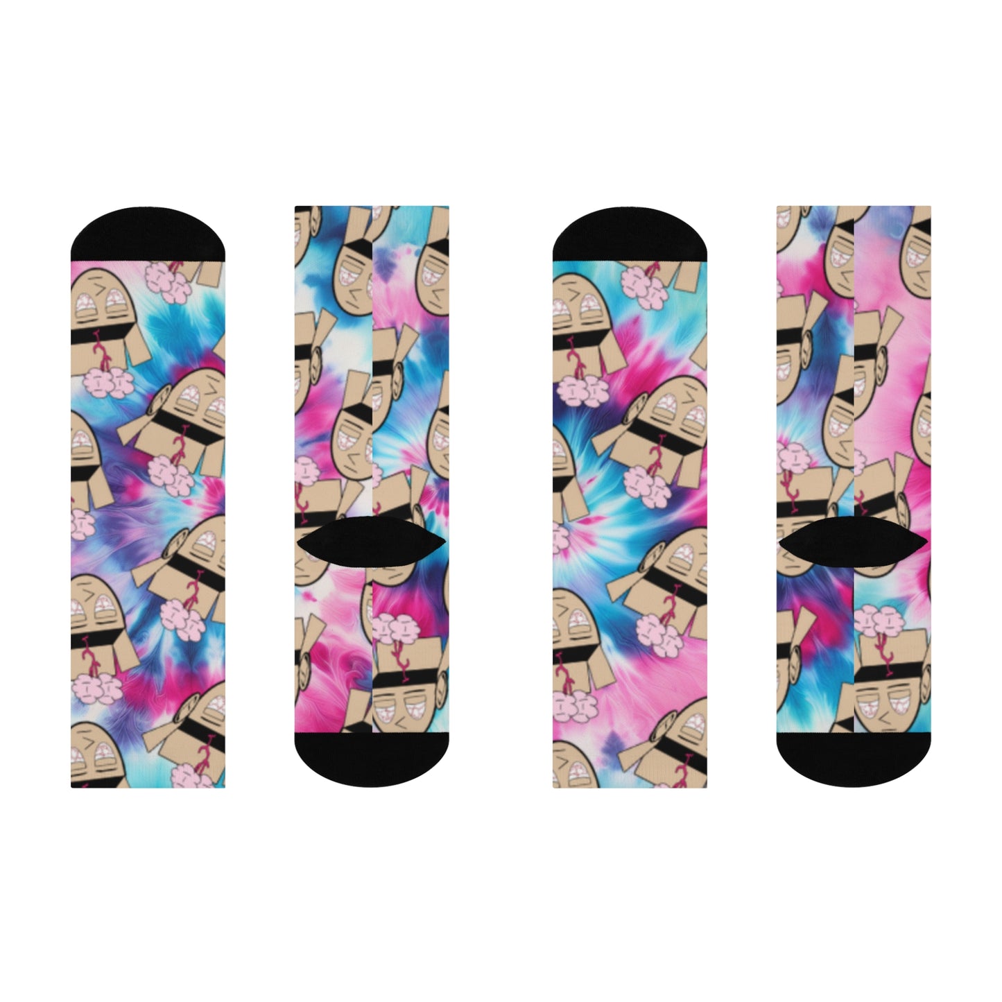 Blue Pink Tye Dye Escaped Mind Socks