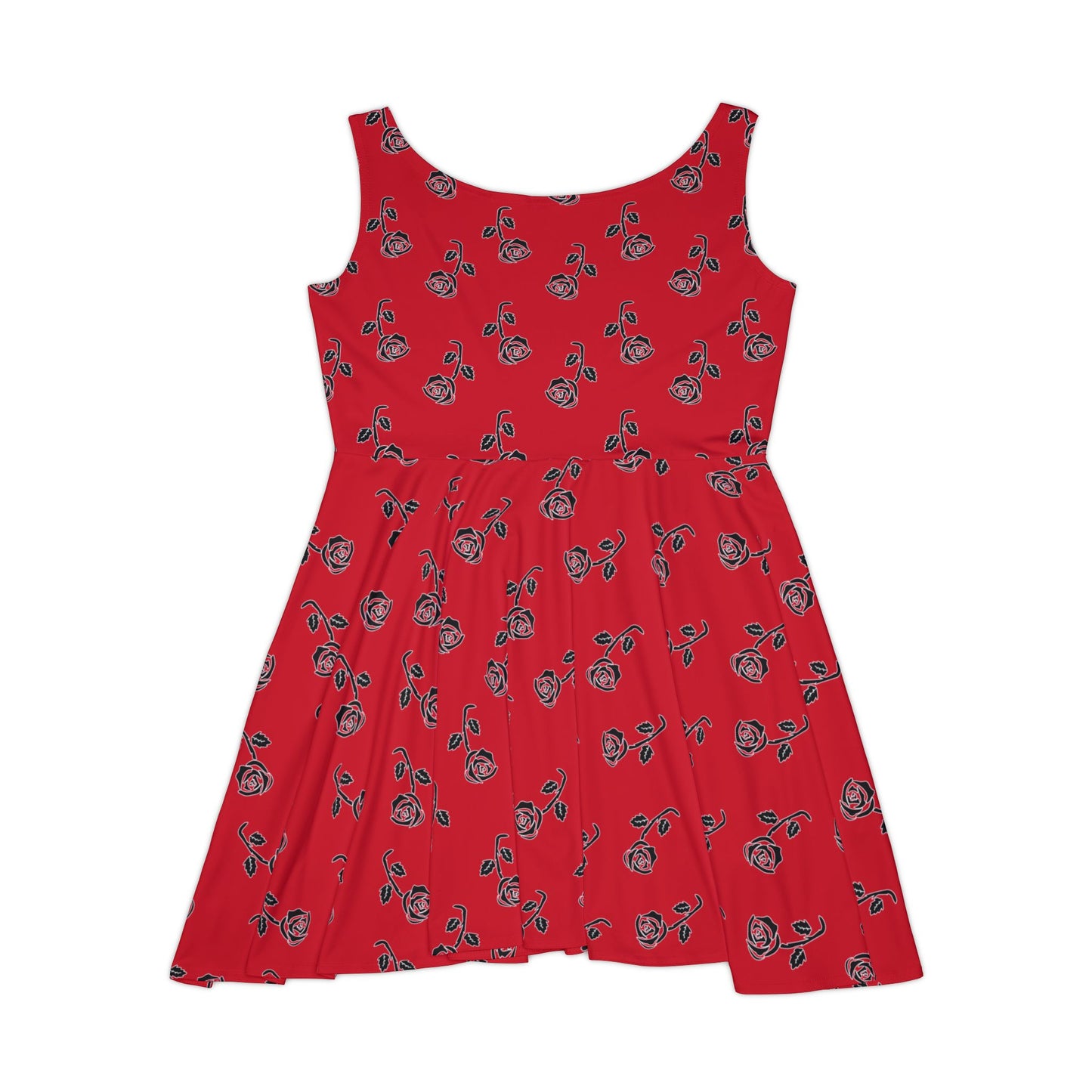 Red Falling Roses Women's Dress